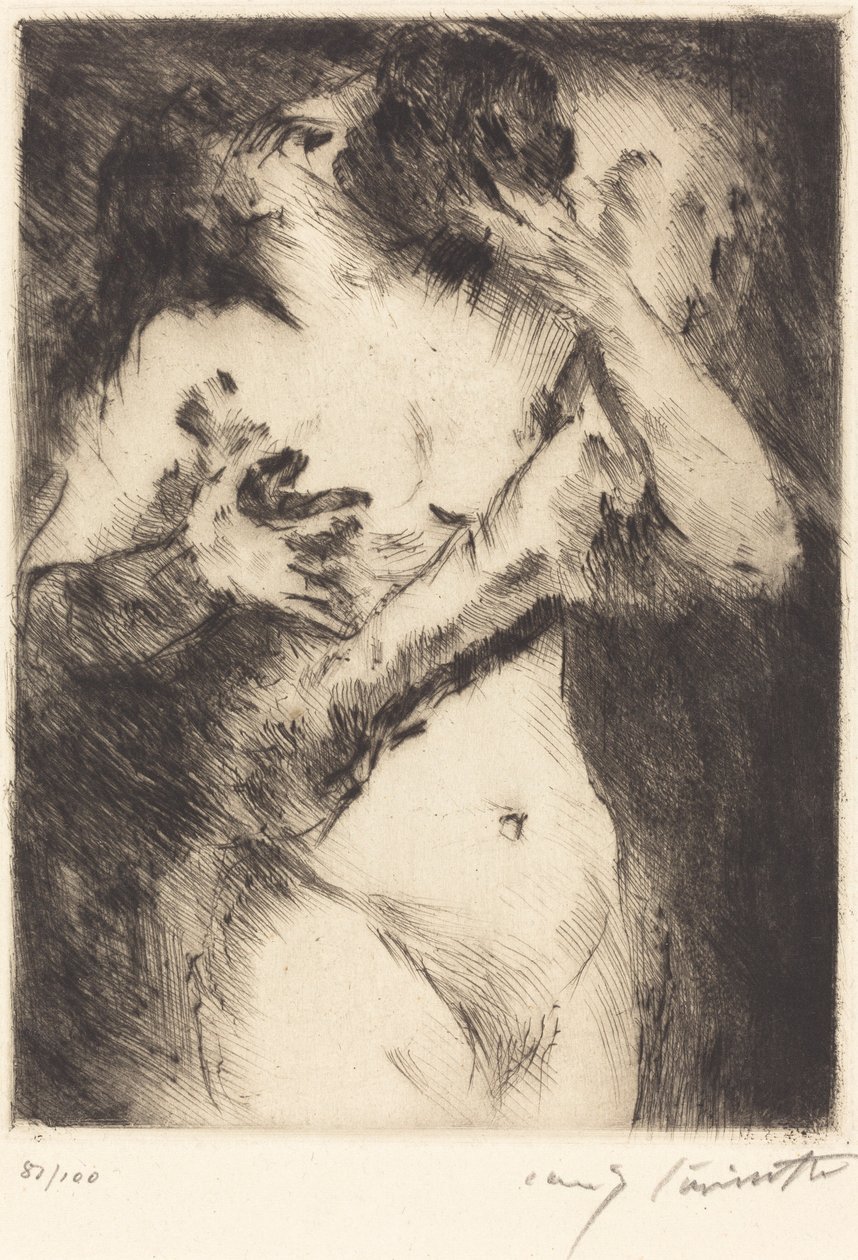 Der Kuss door Lovis Corinth