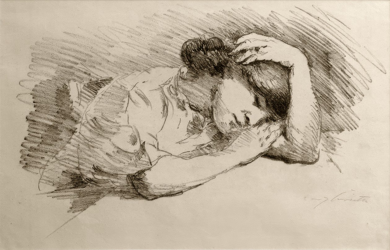 Slapende door Lovis Corinth