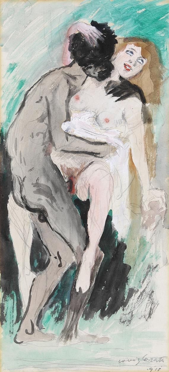 Zwarte en blondine door Lovis Corinth
