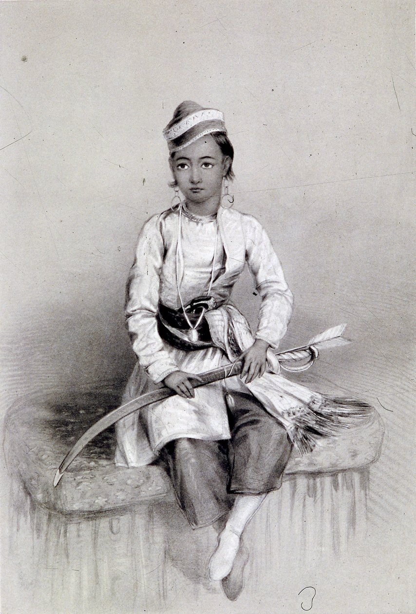 Een jonge Hill Raja, 1844 door Lowes Dickinson