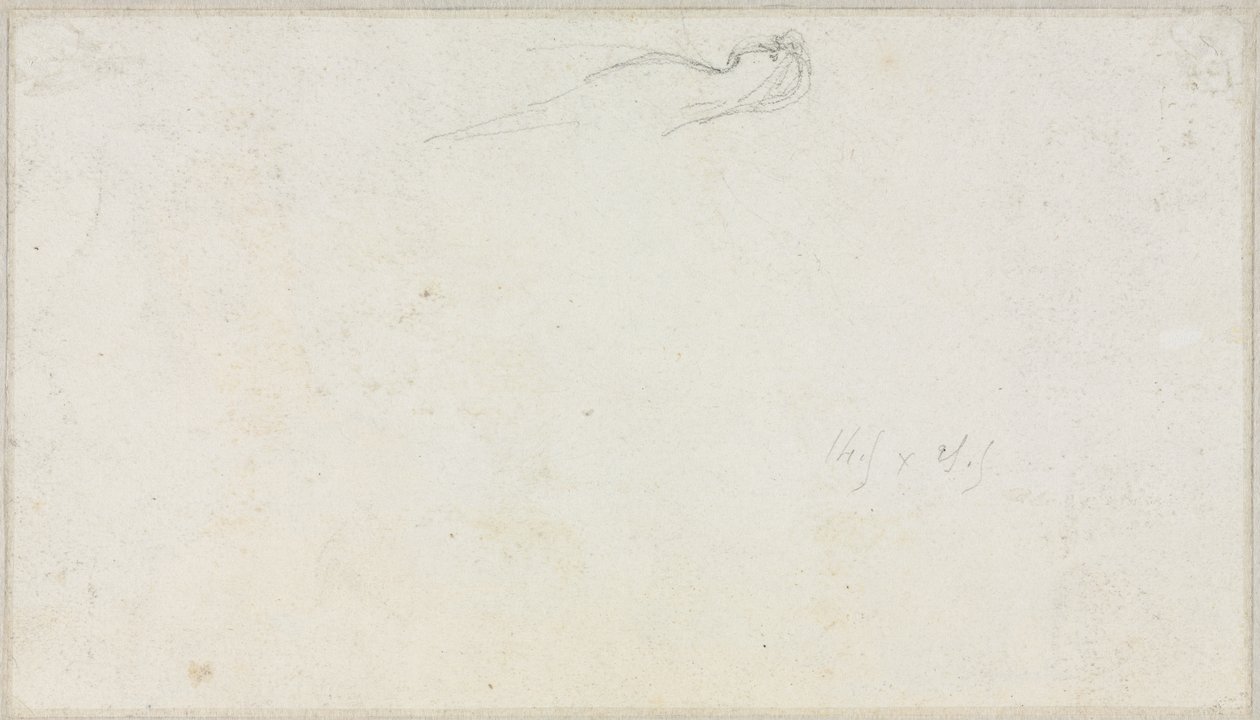 Schets van een Sfinx [?] (verso) door Luc Olivier Merson