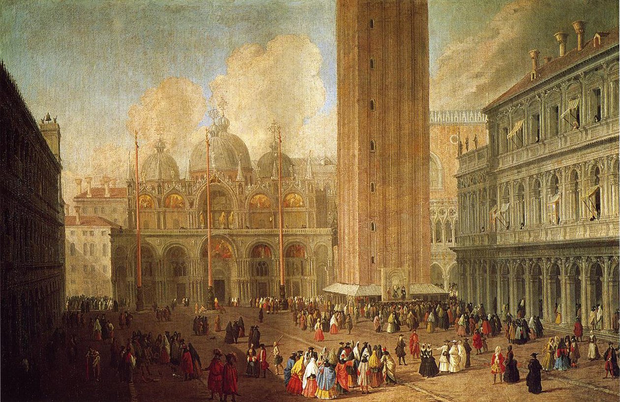 Piazza San Marco, Venetië door Luca Carlevaris