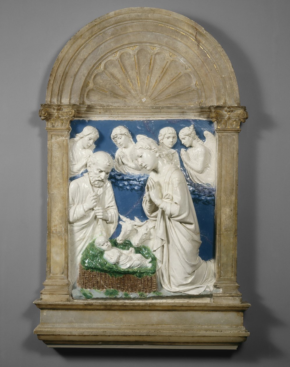 De geboorte van Christus, ca. 1460 door Luca Della Robbia