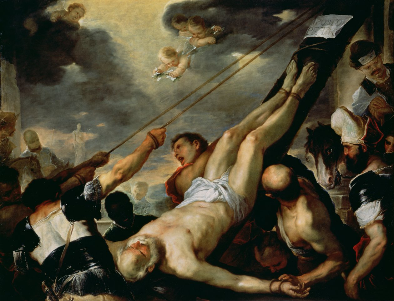 De kruisiging van Sint-Petrus, ca. 1660 door Luca Giordano