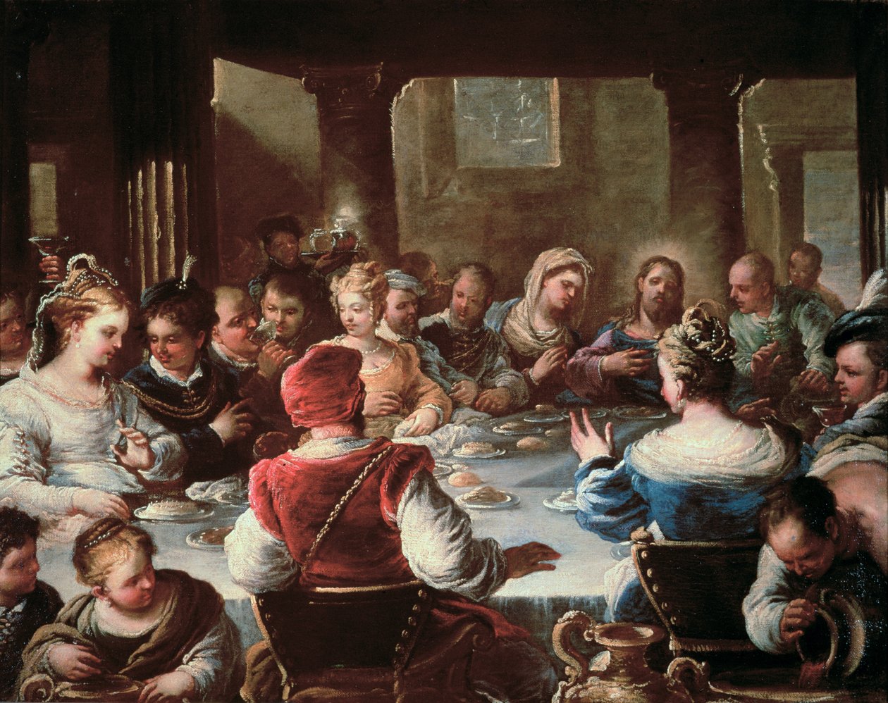 De bruiloft te Kana door Luca Giordano