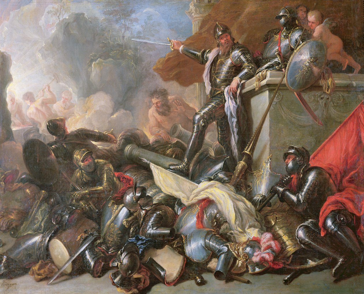 De Oorlog, 1690-1700 door Luca Giordano