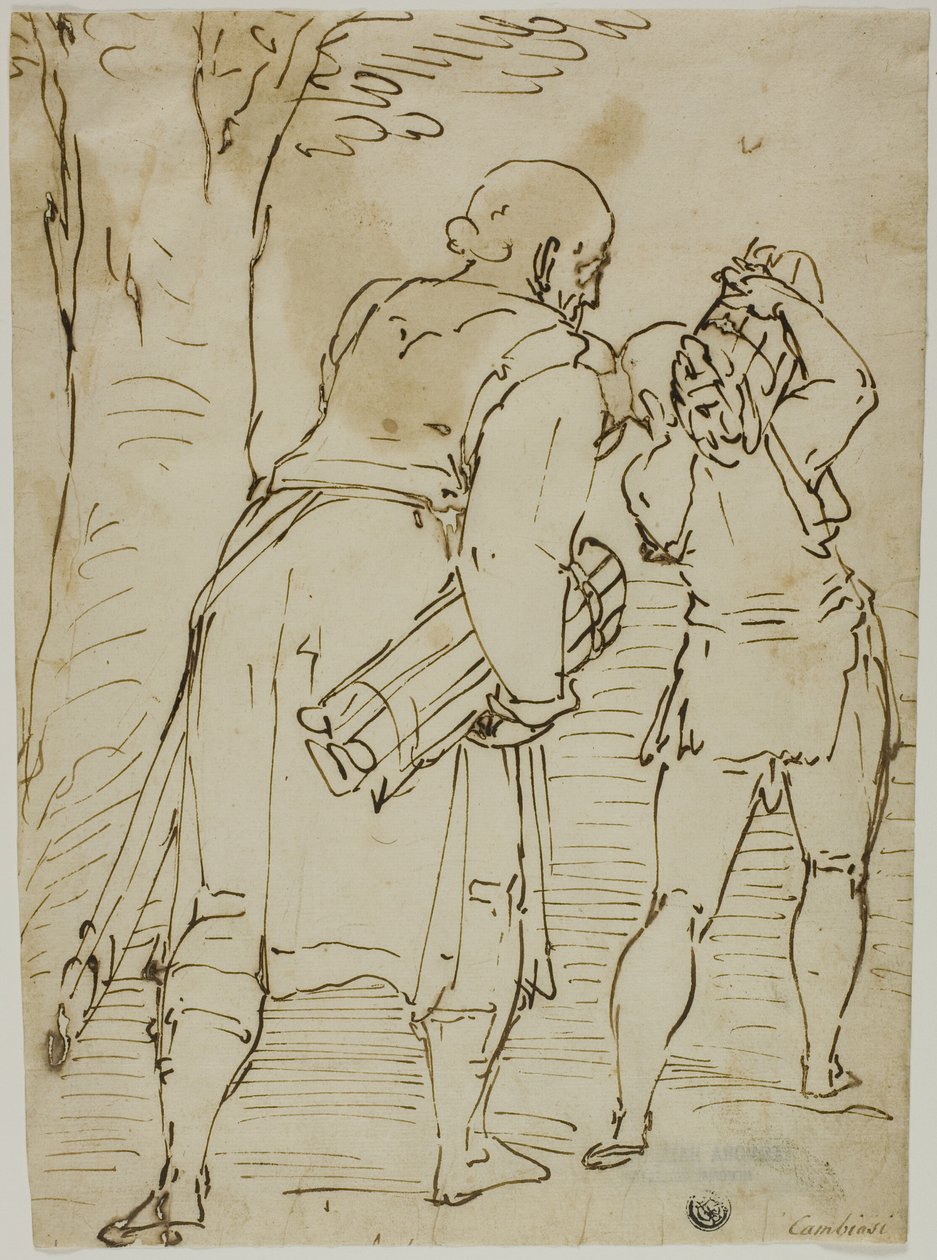 Abraham en Isaac door Luca Cambiaso