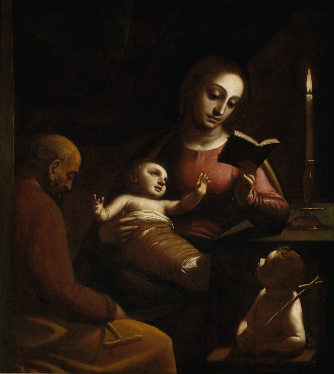 Heilige Familie met Johannes de Doper door Luca Cambiaso