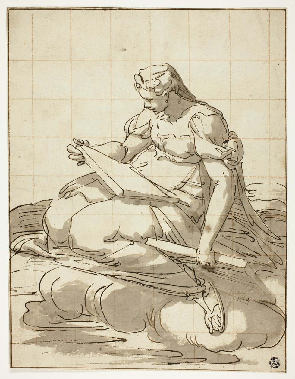 Sibyl in de Wolken door Luca Cambiaso