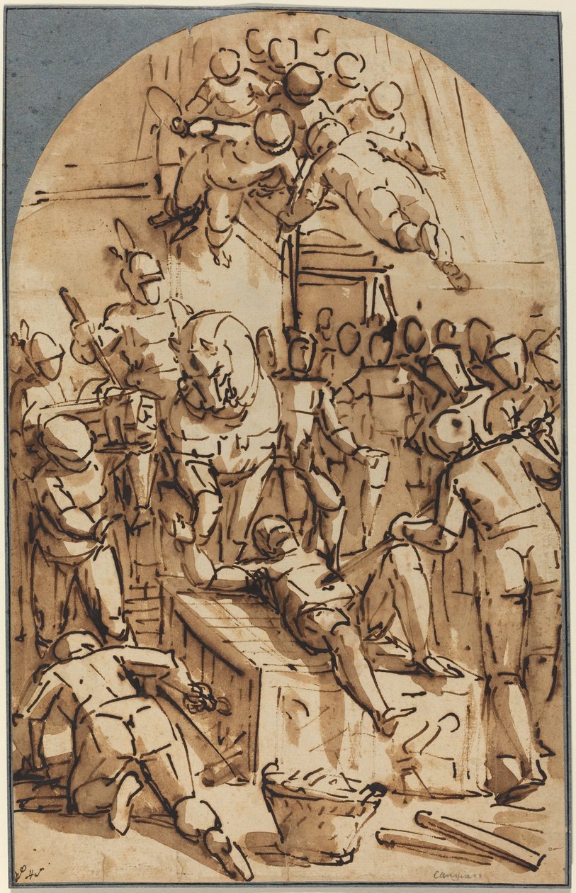 Het Martelaarschap van Sint Laurentius door Luca Cambiaso
