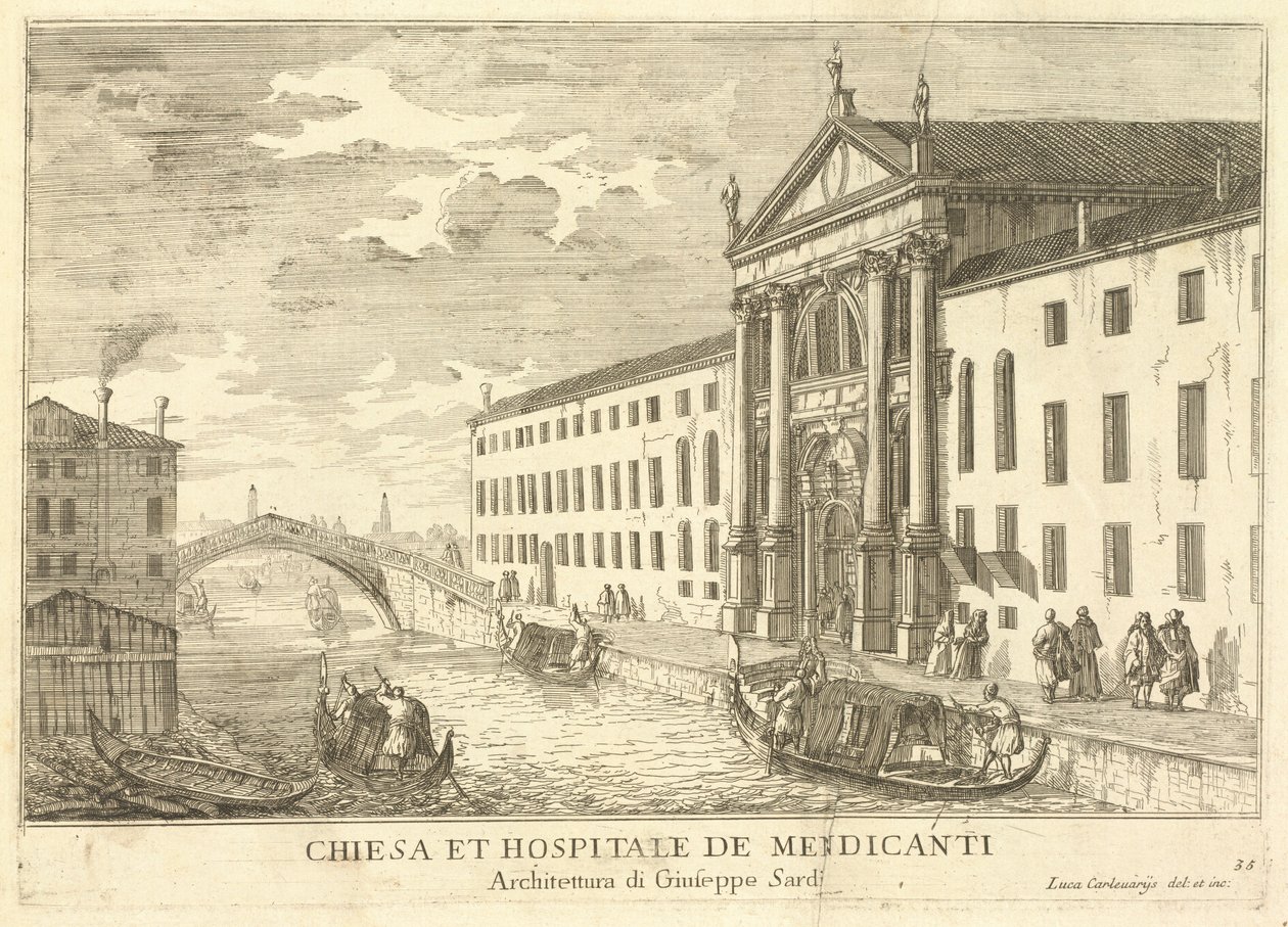 Chiesa et Hospitale de Mendicanti (plaat 35) door Luca Carlevariis