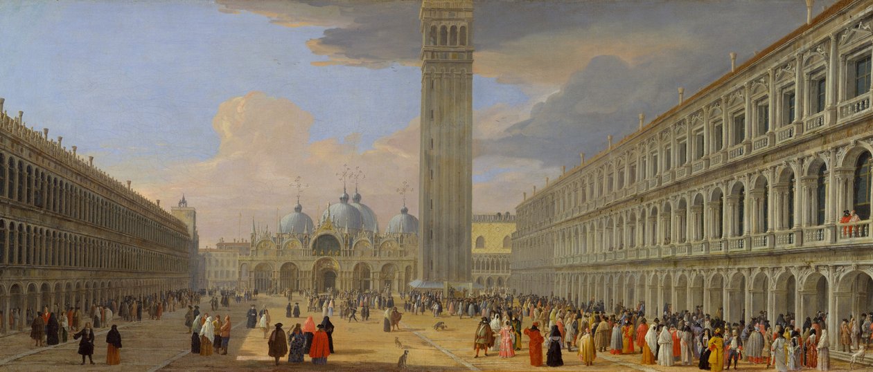 Piazza San Marco, Venetië door Luca Carlevaris