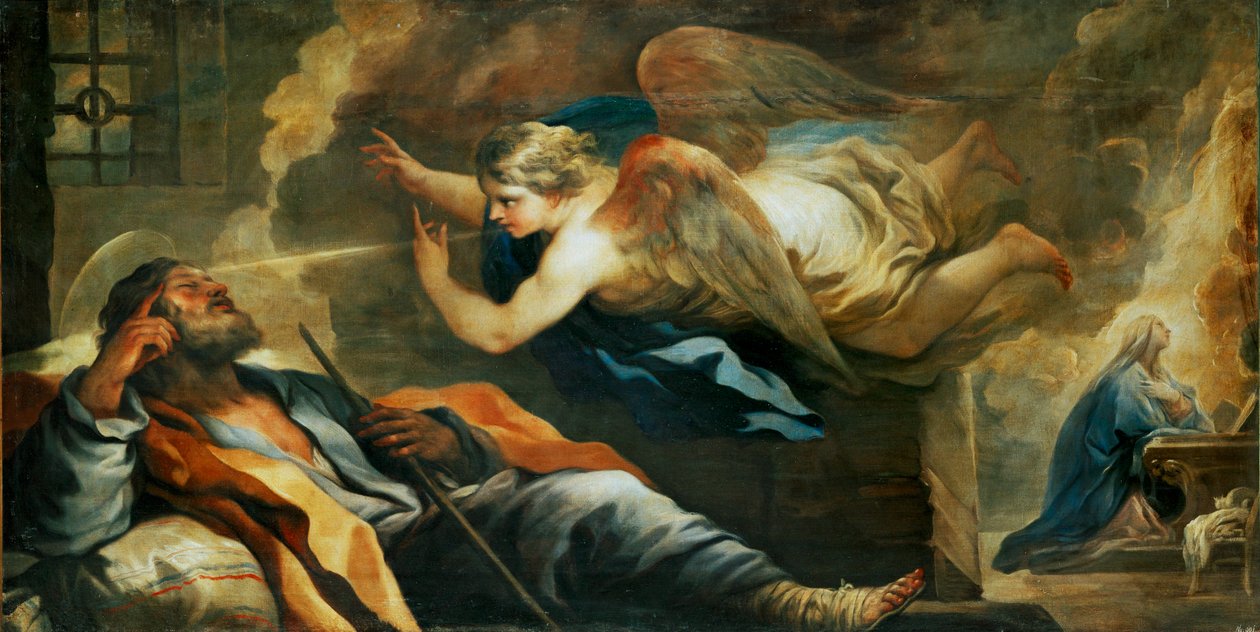 Jozefs droom ... (schilderij op doek) door Luca Giordano