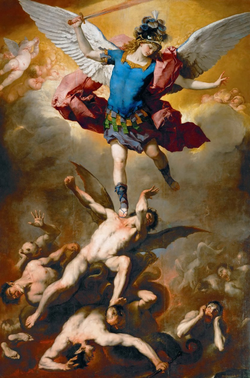 De val van de Rebel Angels door Luca Giordano