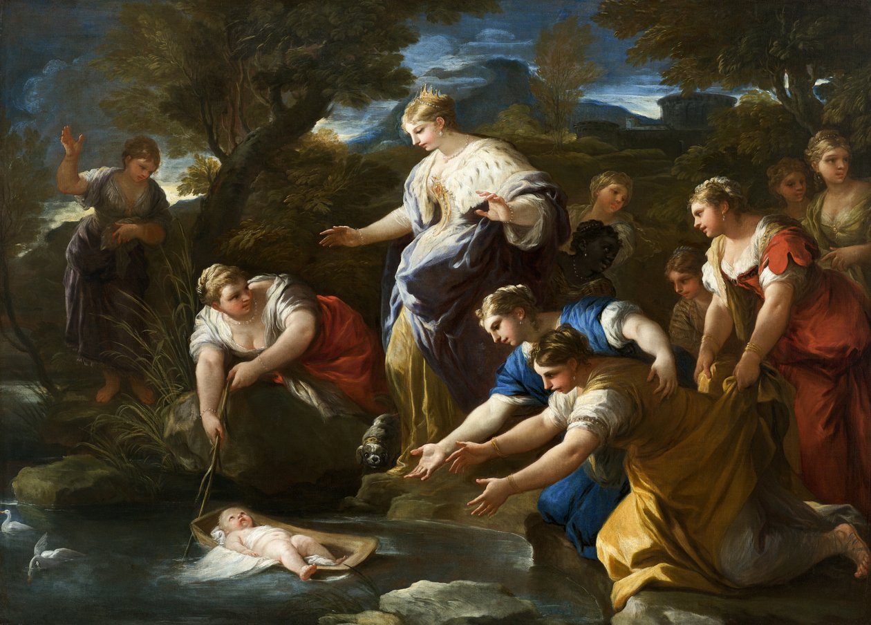 De vondst van Mozes, ca. 1685-1690 door Luca Giordano