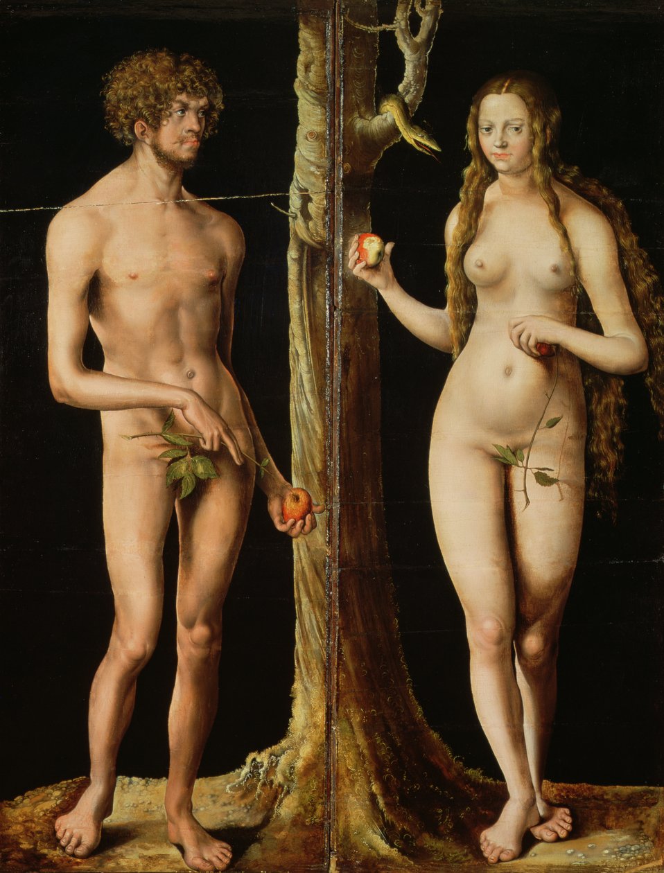 Adam en Eva door Lucas Cranach the Elder