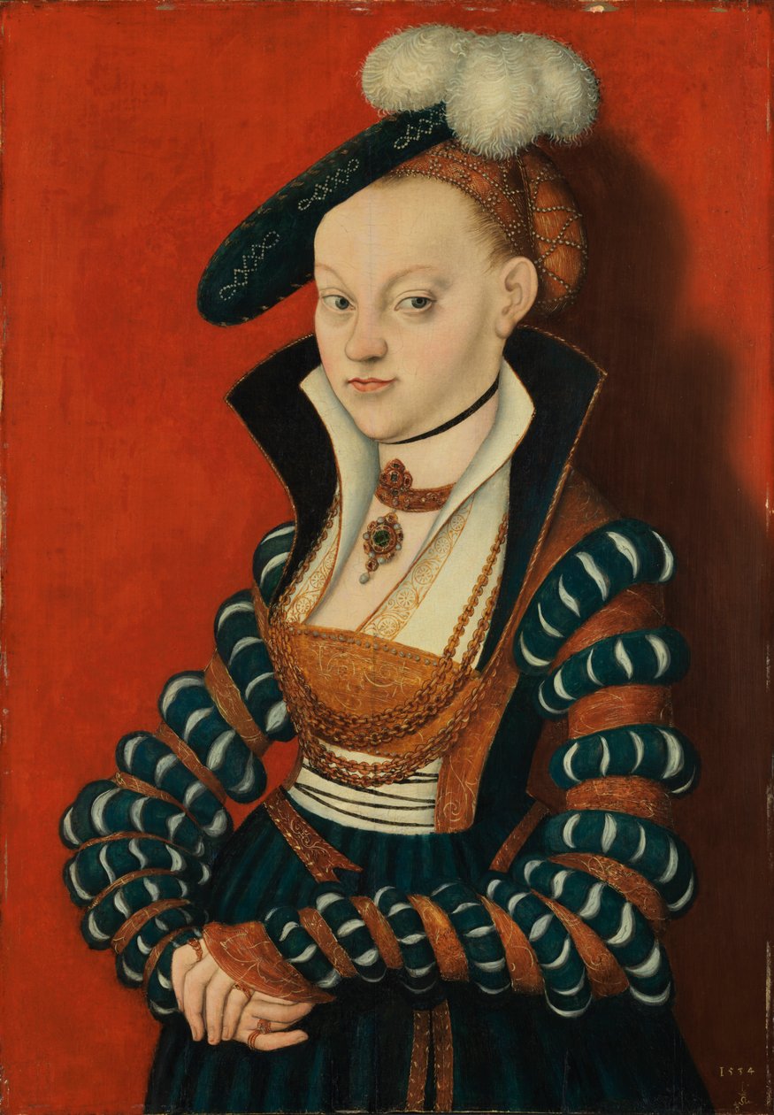 Portret van Christiane van Eulenau door Lucas Cranach the Elder