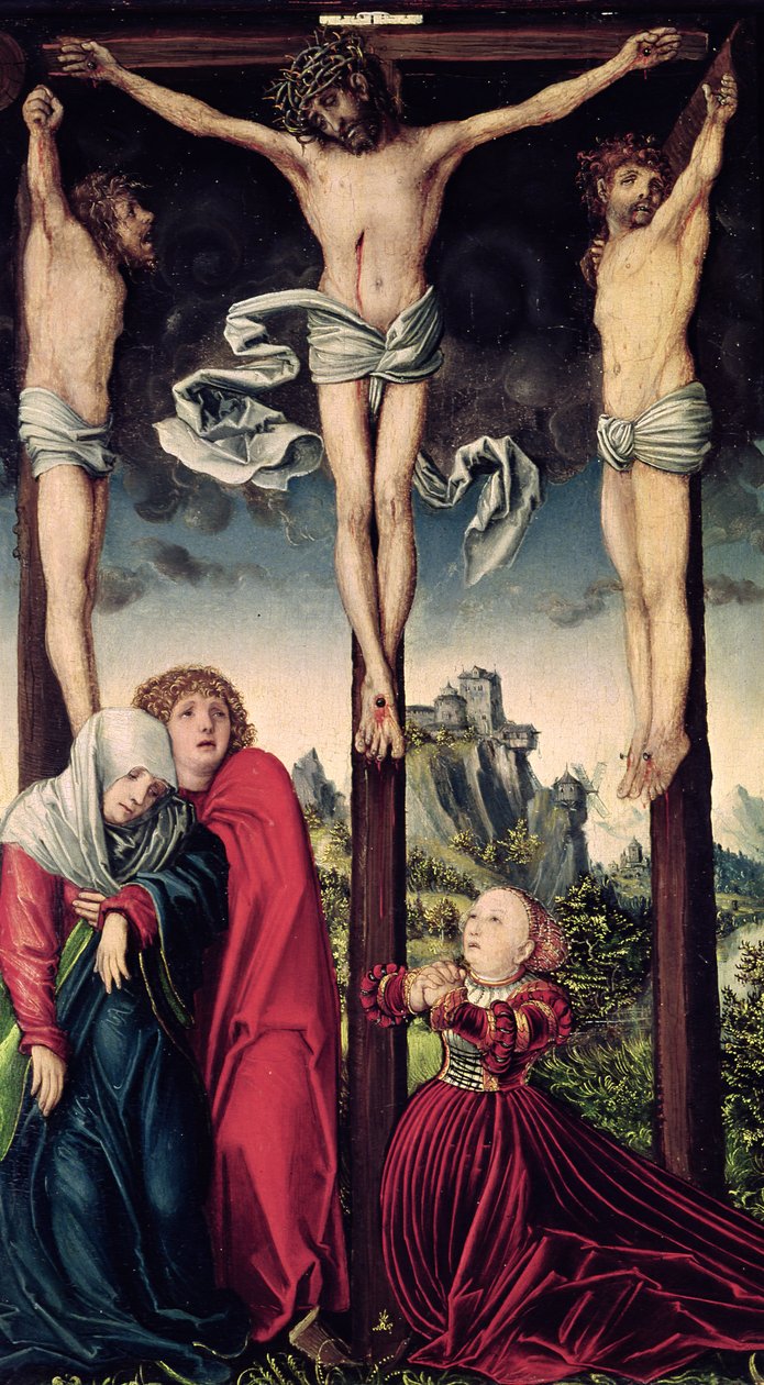 Christus aan het kruis door Lucas Cranach the Elder