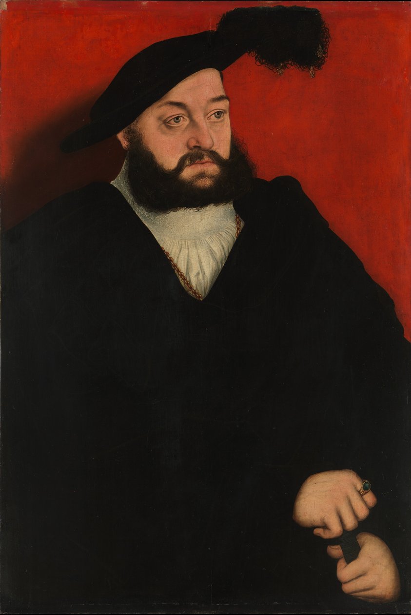 Johann de Jongere, erfprins van Saksen door Lucas Cranach the Elder