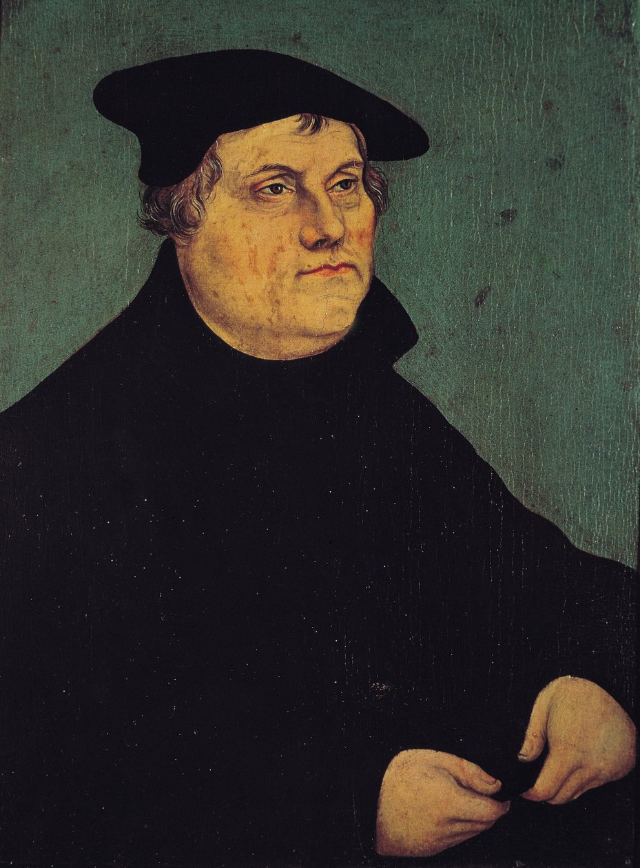 Portret van Martin Luther (1483-1546) 1543 door Lucas Cranach the Elder