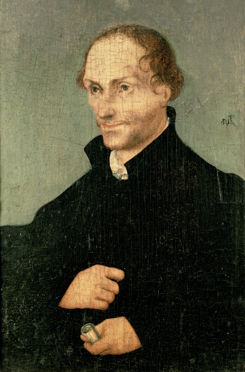 Portret van Philipp Melanchthon, 1532 door Lucas Cranach the Elder