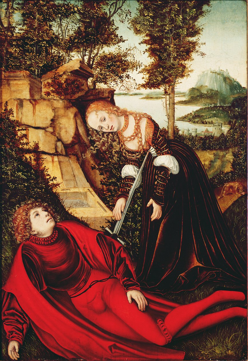 Pyramus en Thisbe door Lucas Cranach the Elder