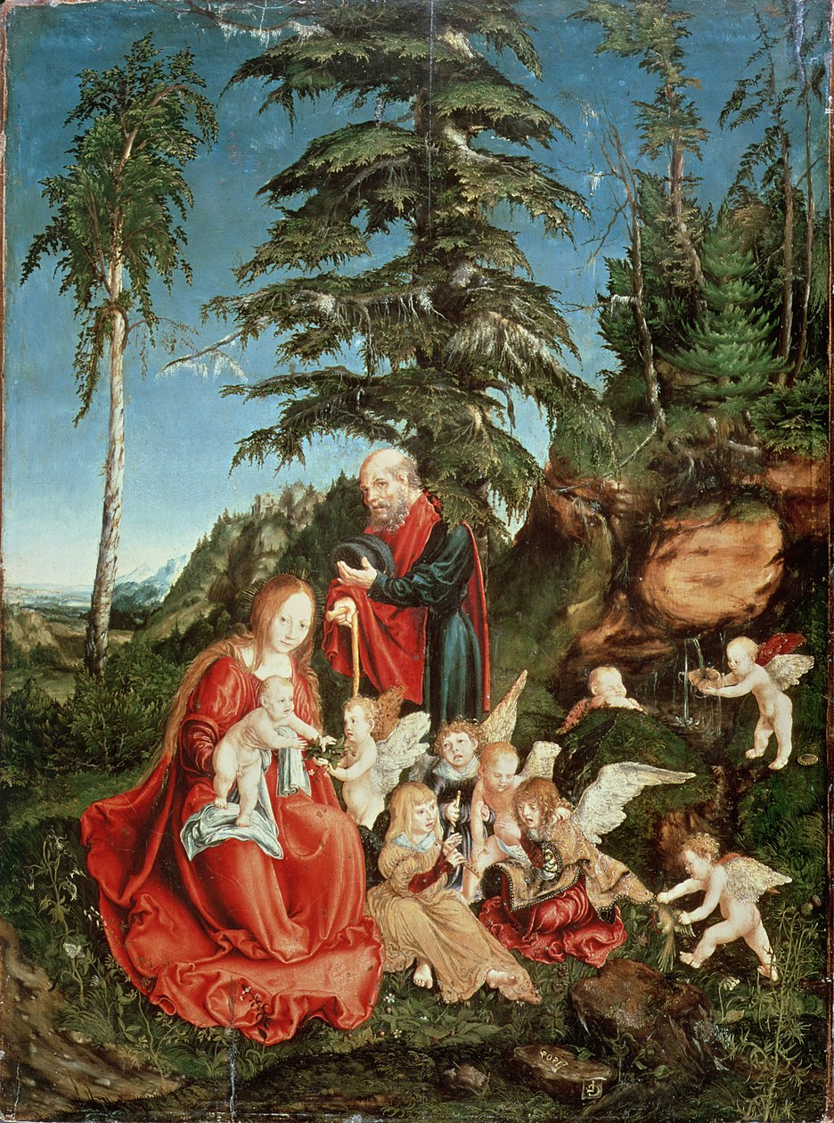 Rust tijdens de vlucht naar Egypte, 1504 door Lucas Cranach the Elder