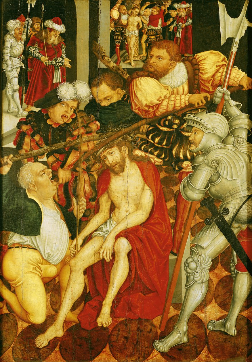 De Bespotting van Christus door Lucas Cranach the Elder