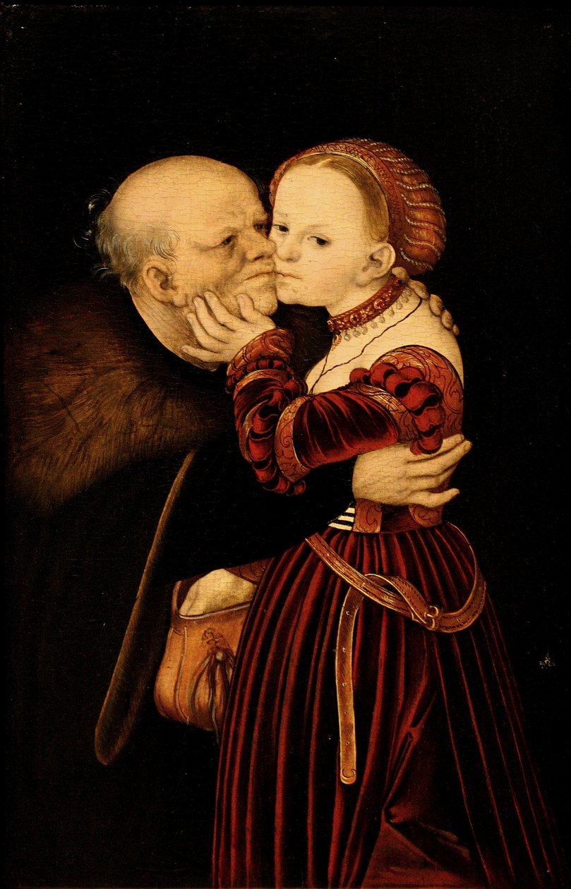 De oude dwaas door Lucas Cranach the Elder