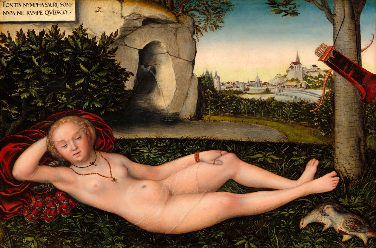 De nimf van de lente door Lucas Cranach the Elder
