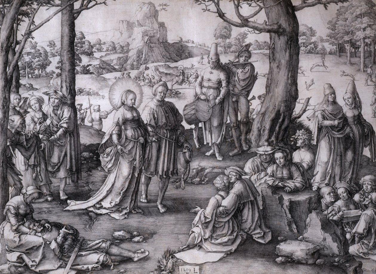 De dans van Sint-Maria Magdalena door Lucas van Leyden