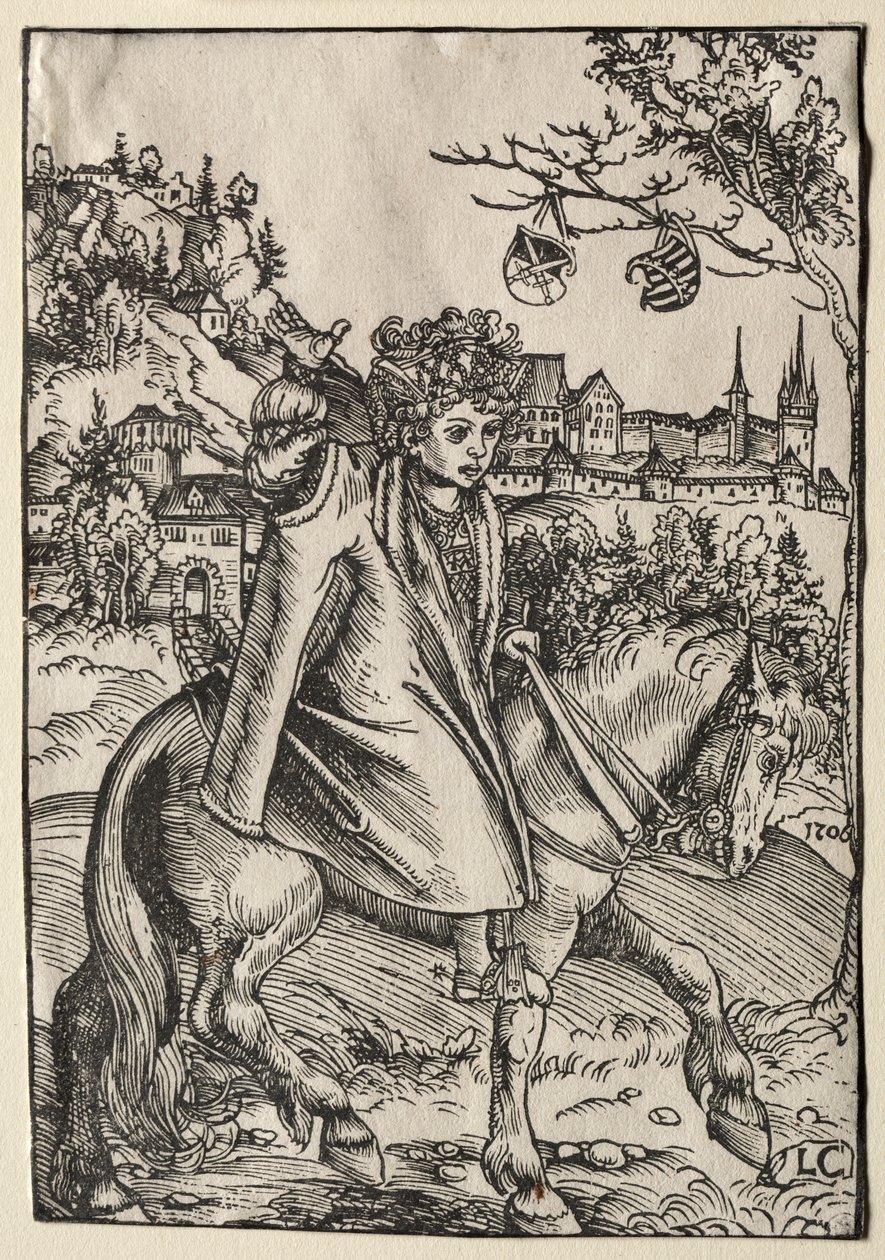 Een Jongen te Paard door Lucas Cranach