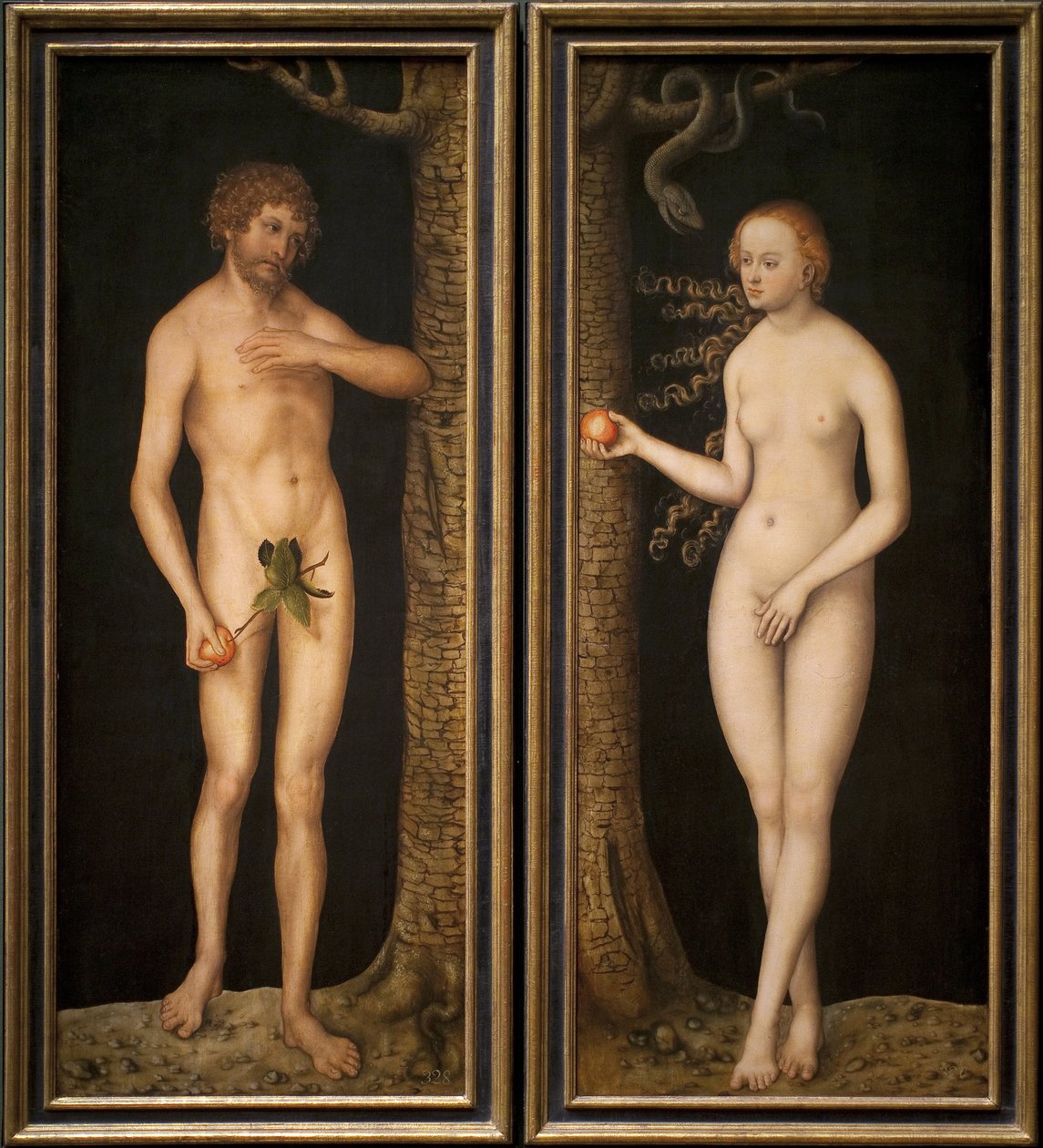Adam en Eva, ca. 1510-20 door Lucas Cranach
