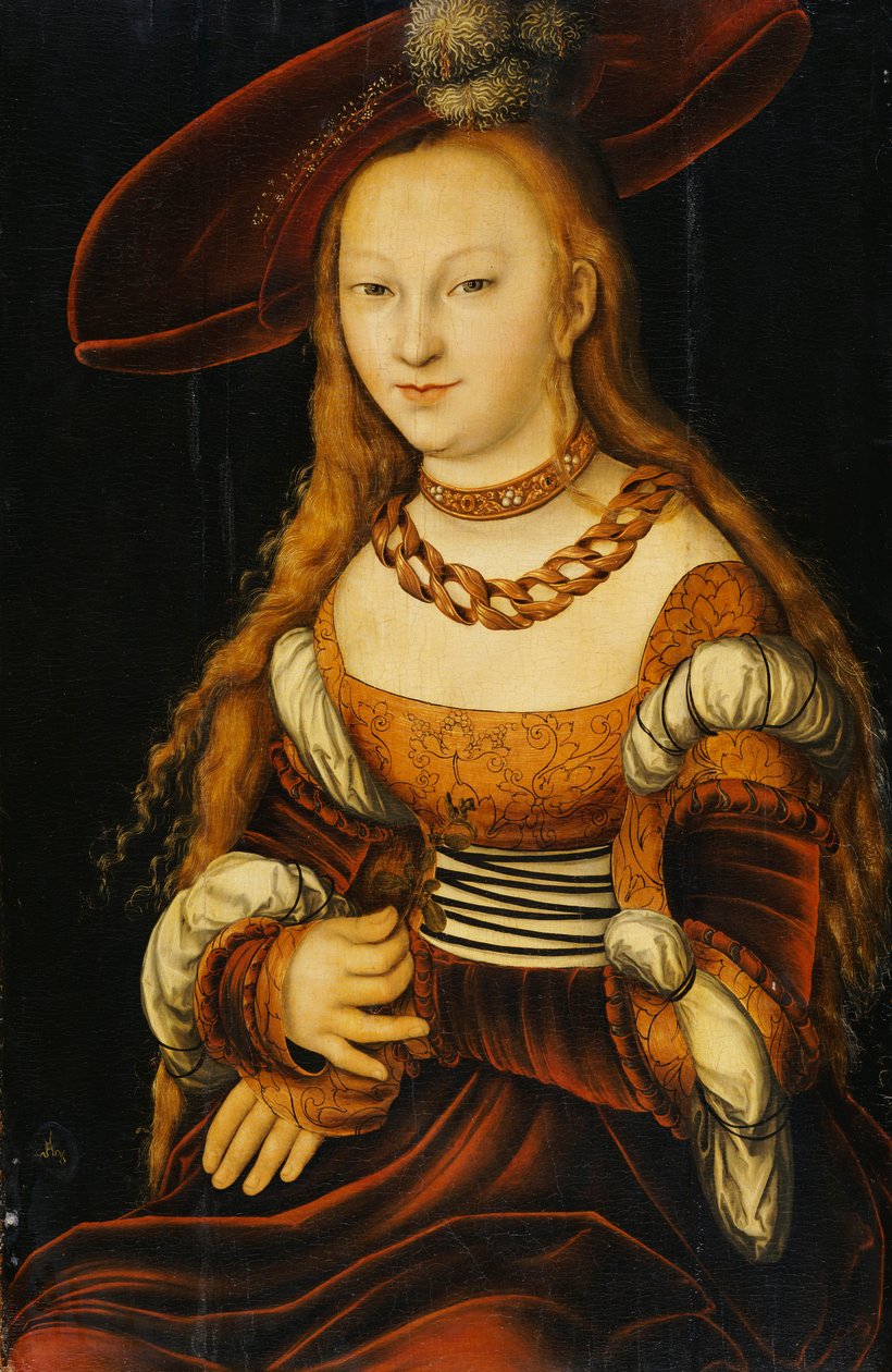 Portret van een jonge dame, ca. 1350 door Lucas Cranach
