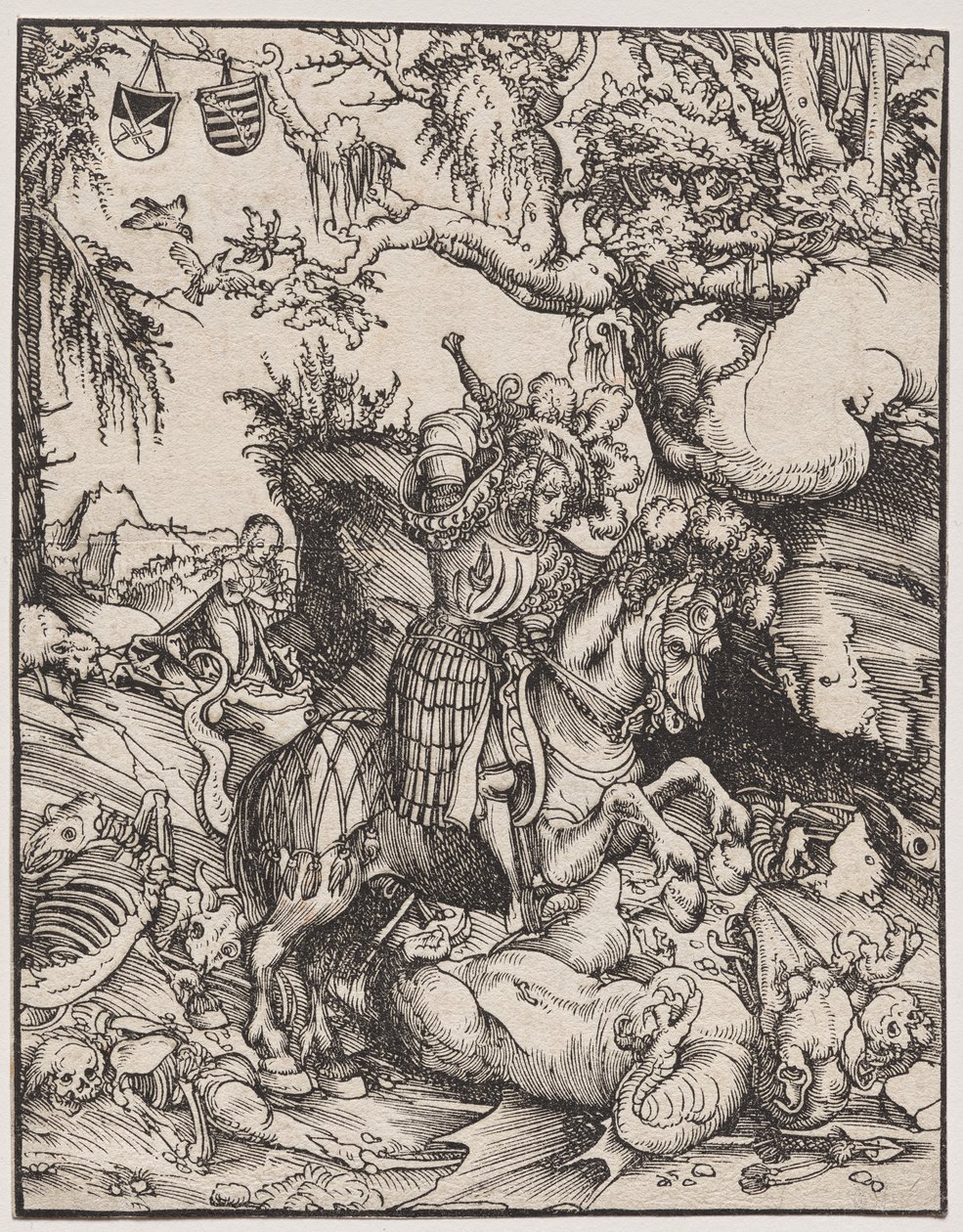Sint Joris die de Draak Doodt door Lucas Cranach
