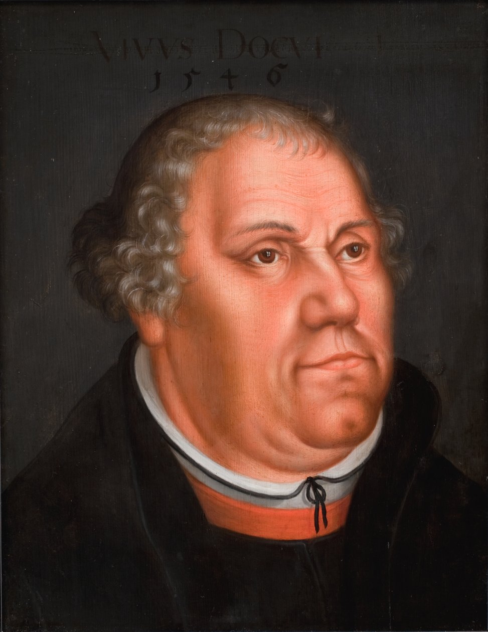 Portret van Martin Luther (1483-1546) door Lucas Cranach d.Y.