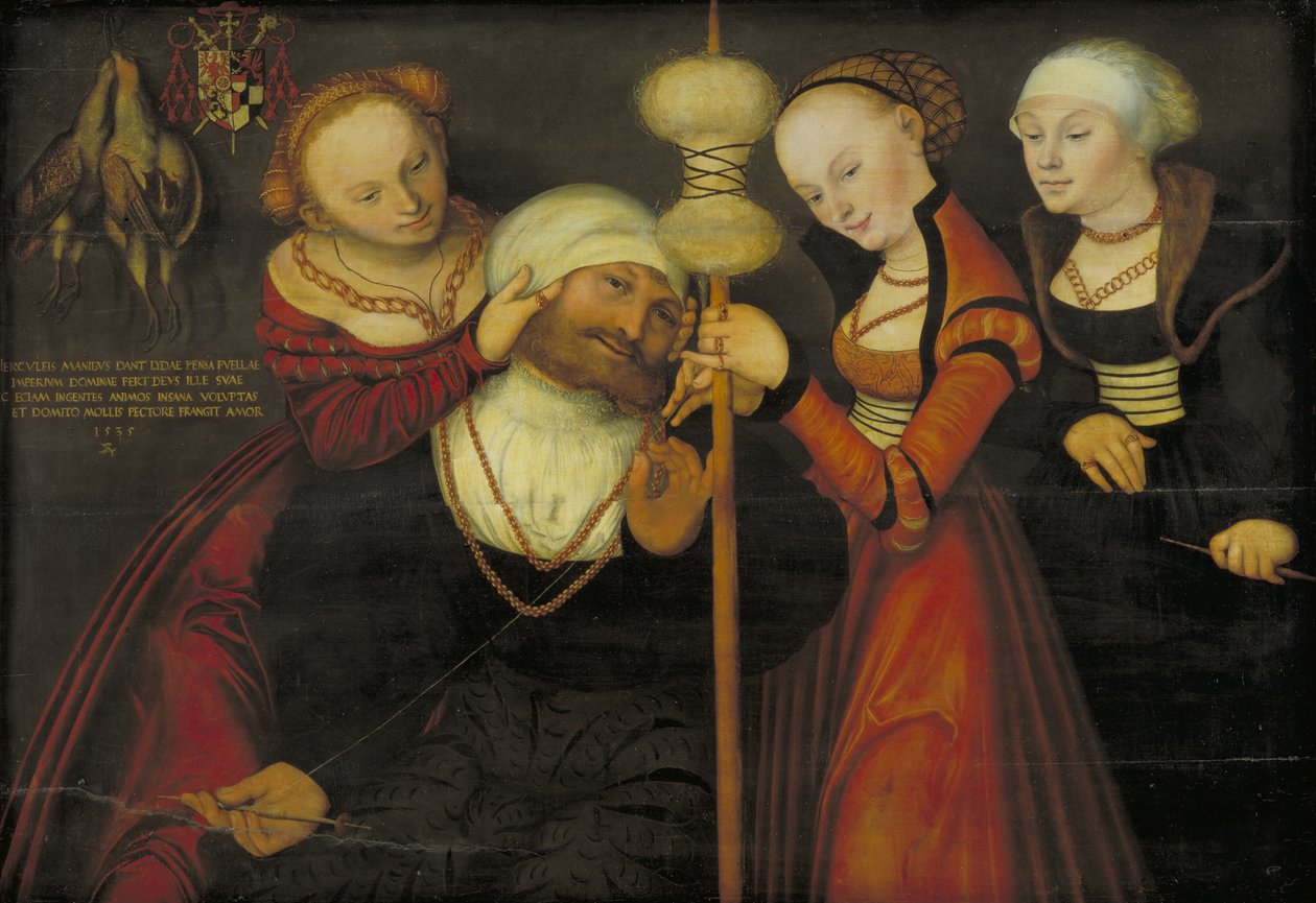Hercules met Omphale door Lucas Cranach d.Æ.