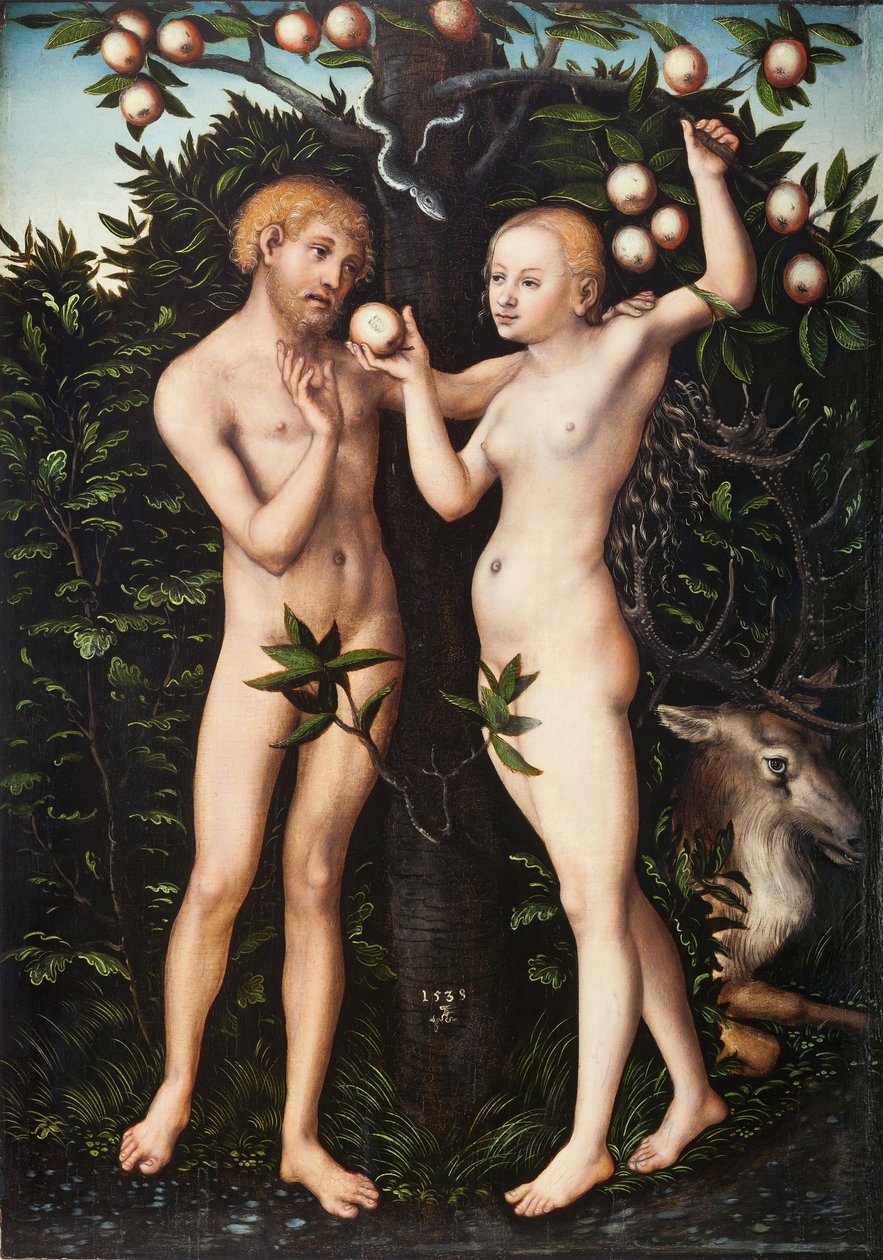 Adam en Eva door Lucas Cranach the Elder