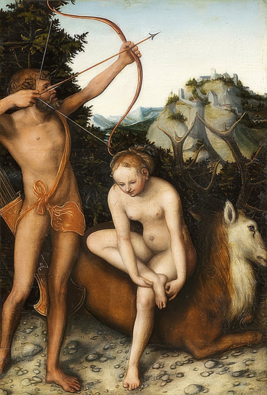 Apollo en Diana door Lucas Cranach the Elder