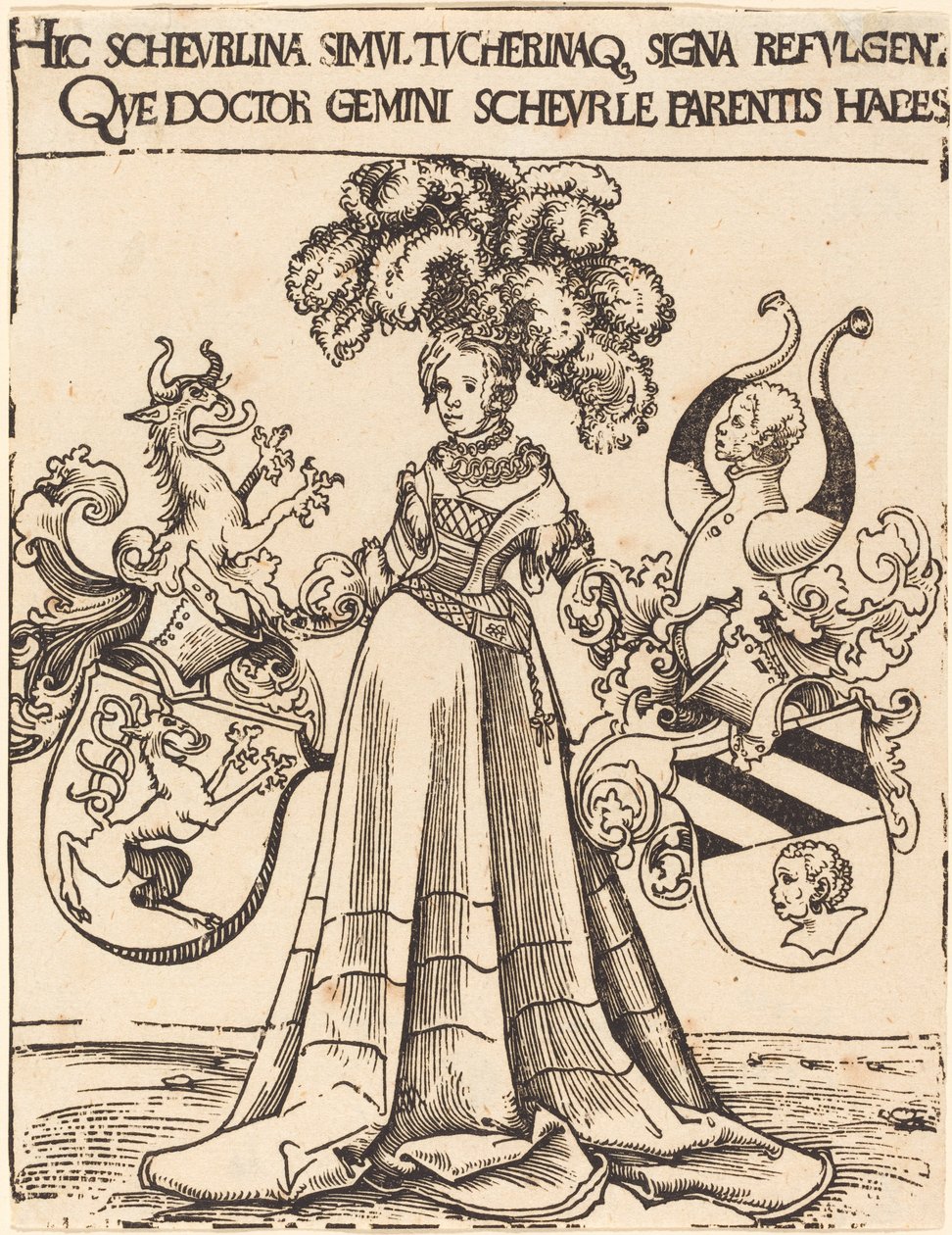 Boekplaat van Scheurl en Tucher door Lucas Cranach the Elder