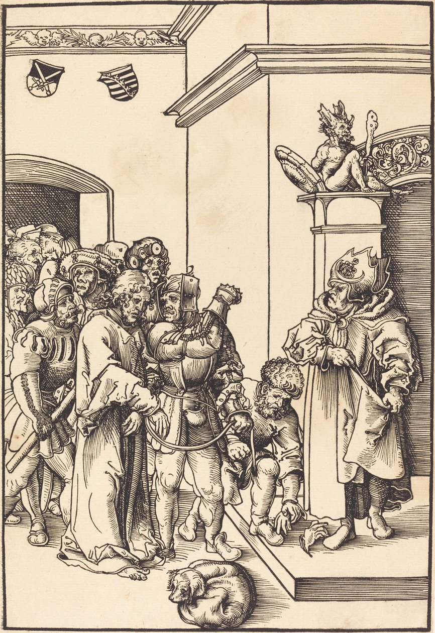 Christus voor Annas door Lucas Cranach the Elder