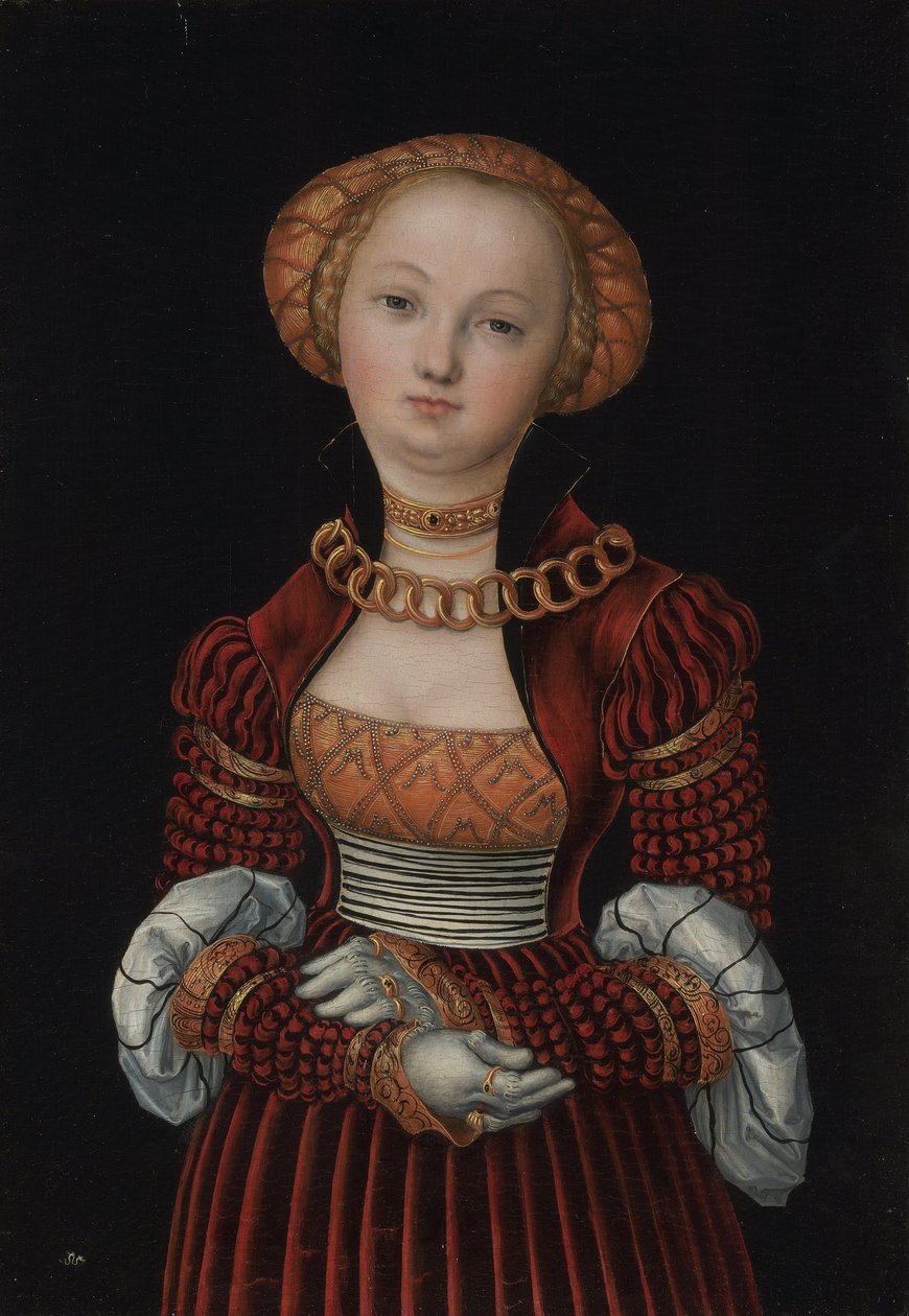 Portret van een vrouw door Lucas Cranach the Elder