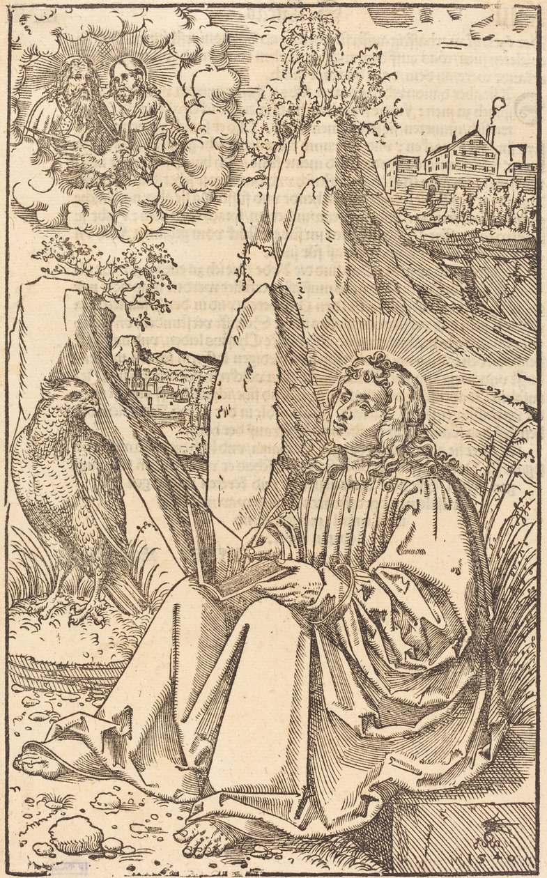 Sint Jan in een landschap door Lucas Cranach the Younger