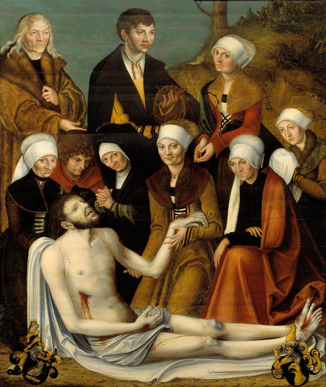 De klaagzang door Lucas studio of Cranach