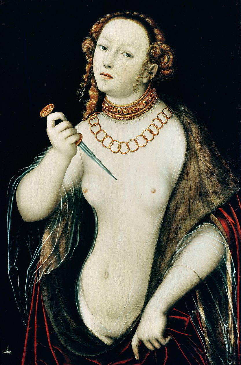 De zelfmoord van Lucretia door Lucas the Elder Cranach