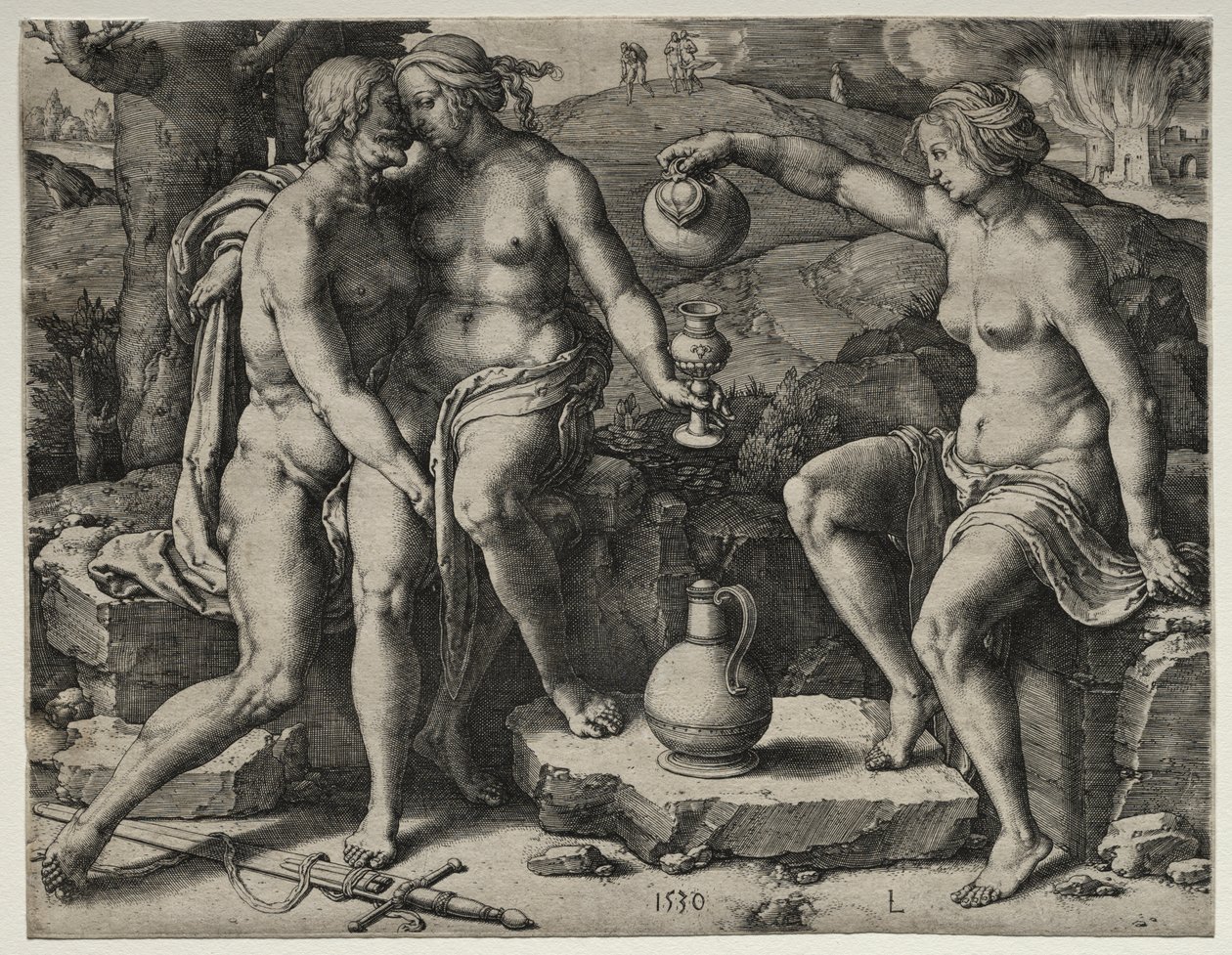 Lot en zijn dochters door Lucas van Leyden