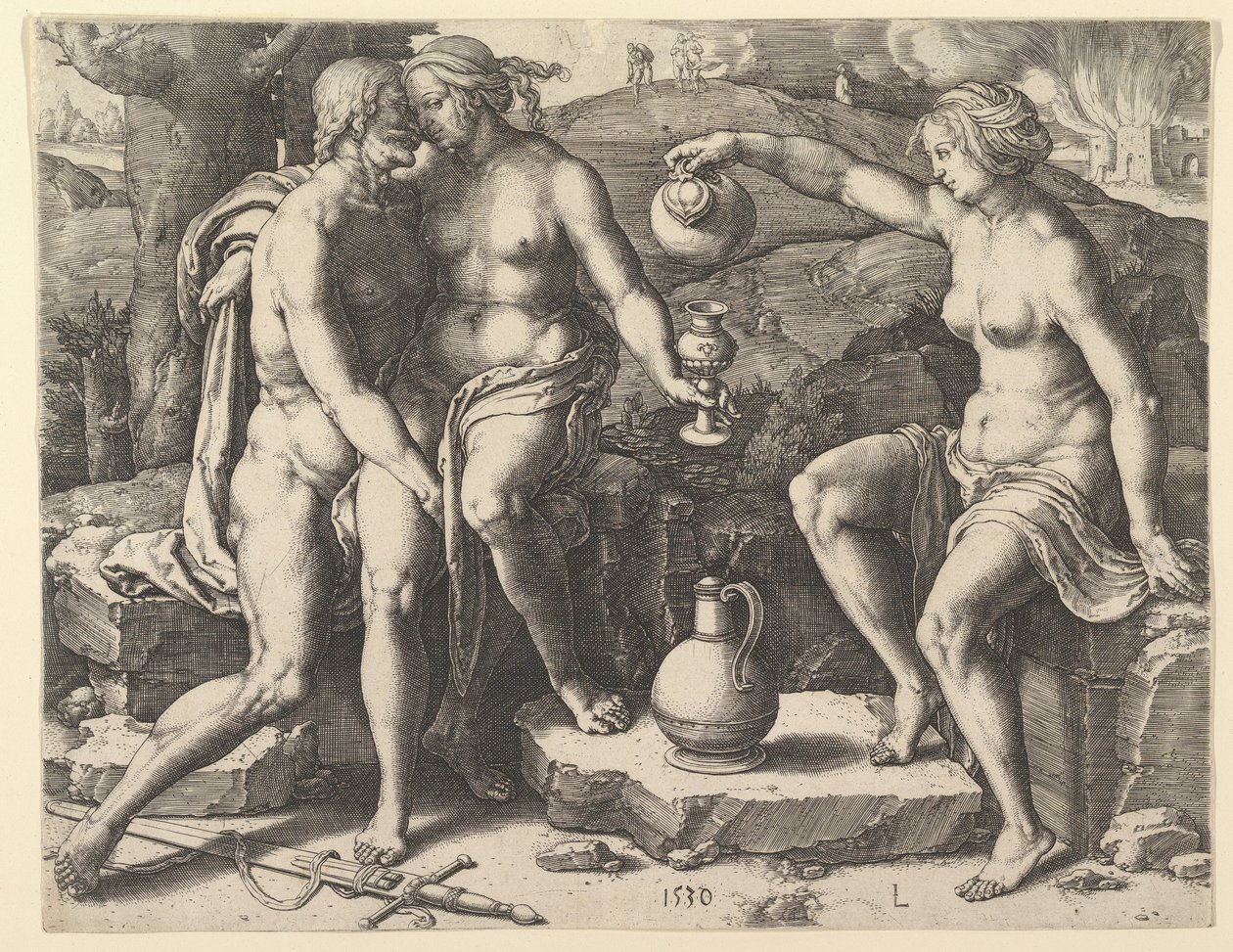 Lot en zijn dochters door Lucas van Leyden