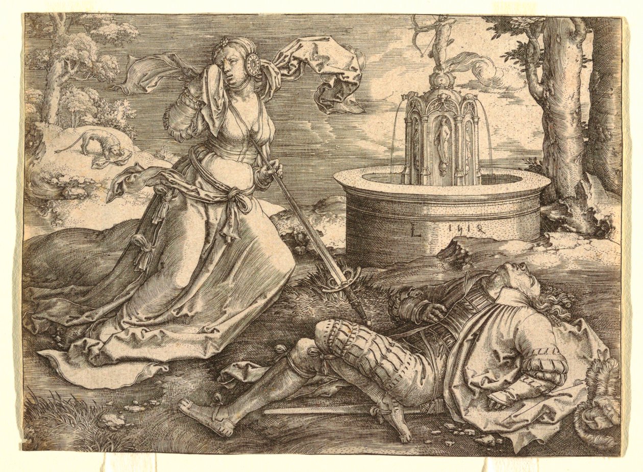 Pyramus en Thisbe door Lucas van Leyden