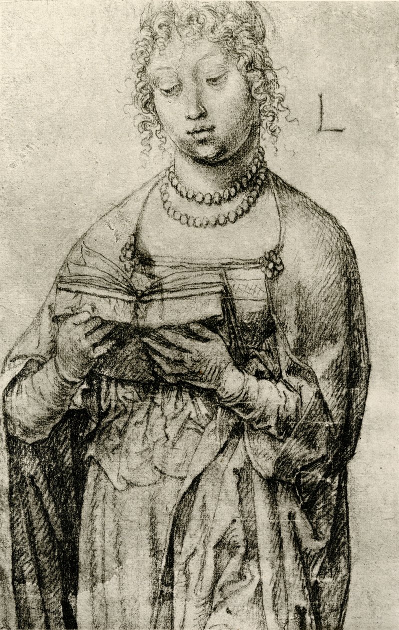 Lezend meisje door Lucas van Leyden