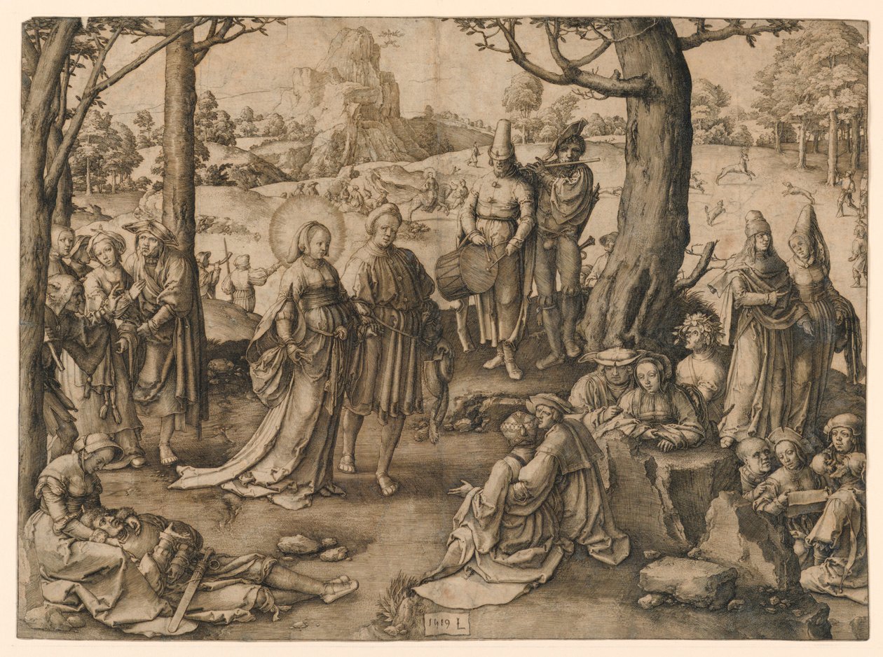De Dans van St. Maria Magdalena door Lucas van Leyden